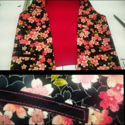 Costura Chaleco y bolso nudo con tela Sakura